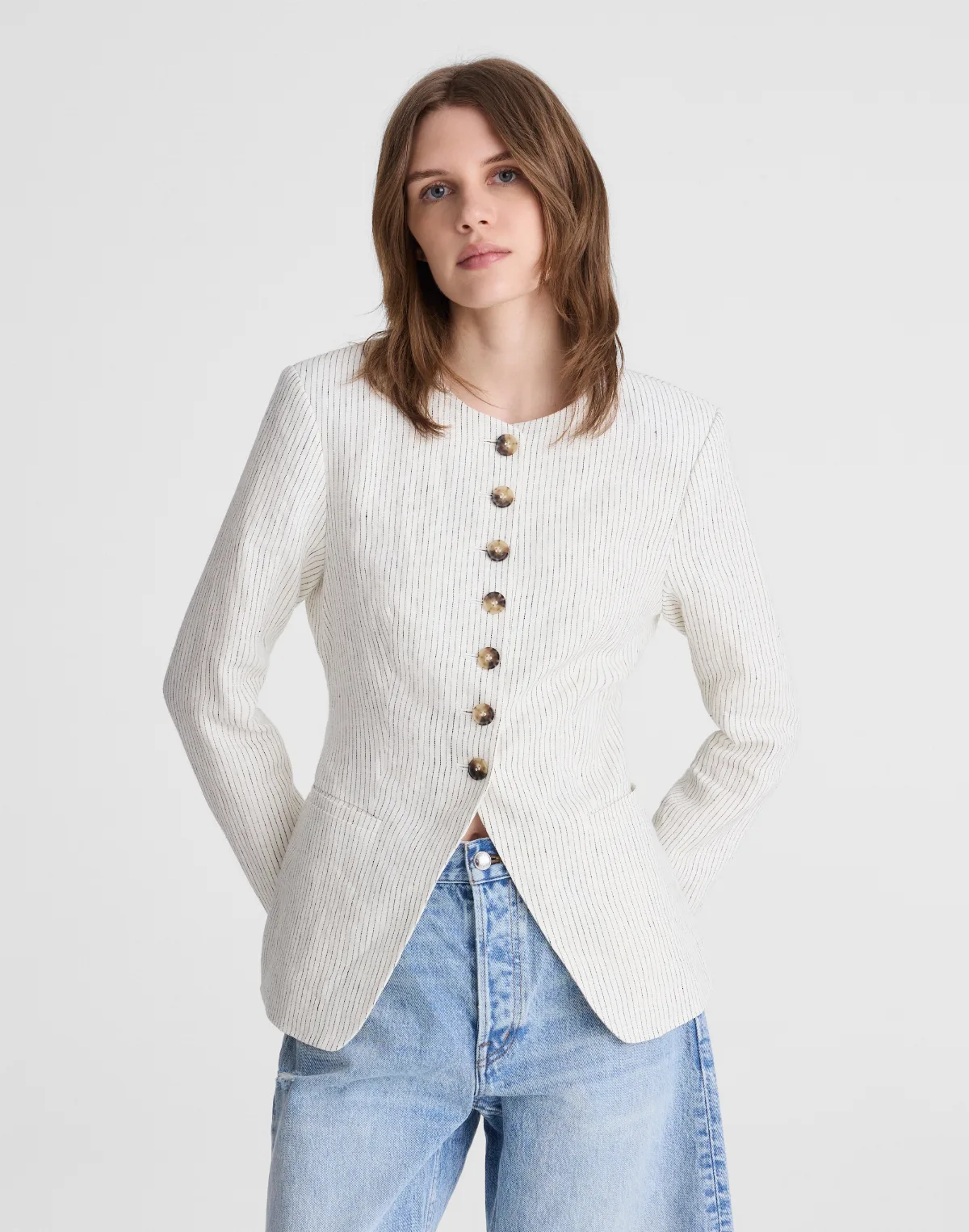 The Nolita Cutaway Blazer in 100% Linen by MW