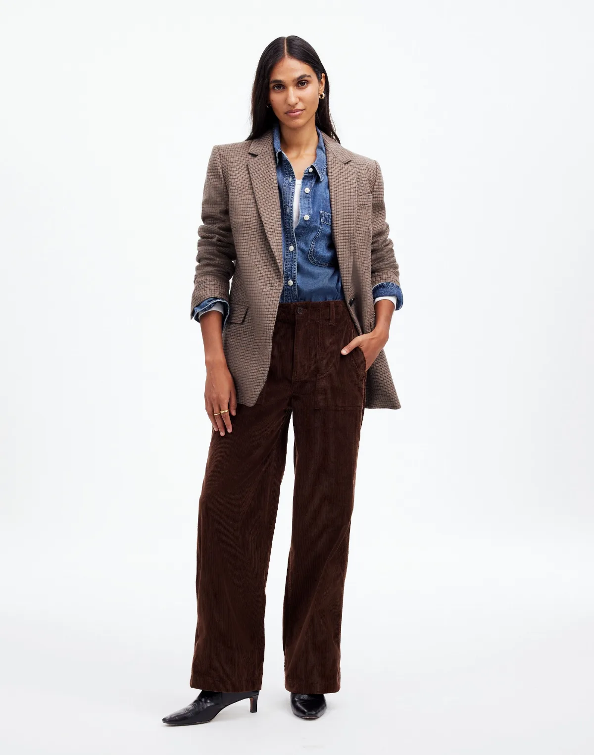 Low-Slung Baggy Utility Pants in Corduroy by MW