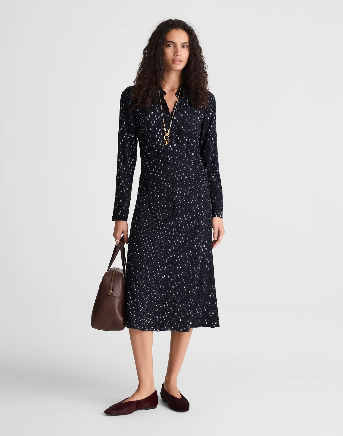 Ruched Midi Shirtdress by MW