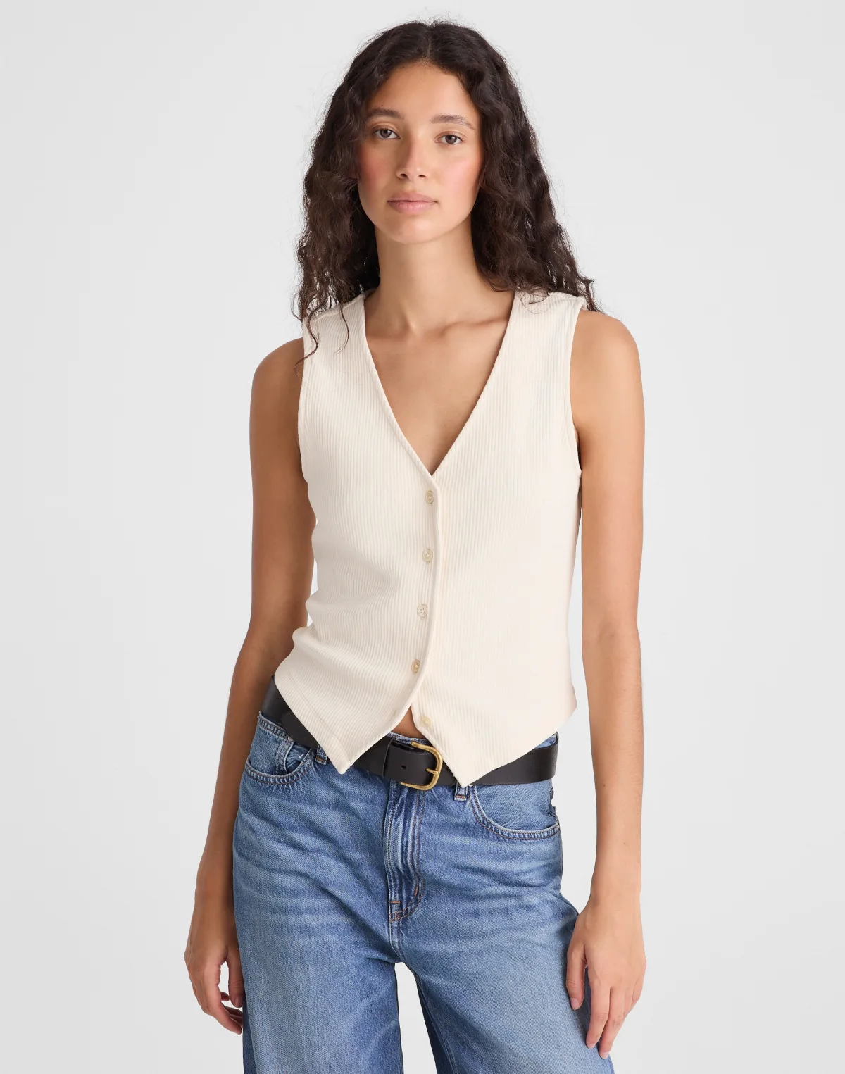 Ribbed V-Neck Vest
