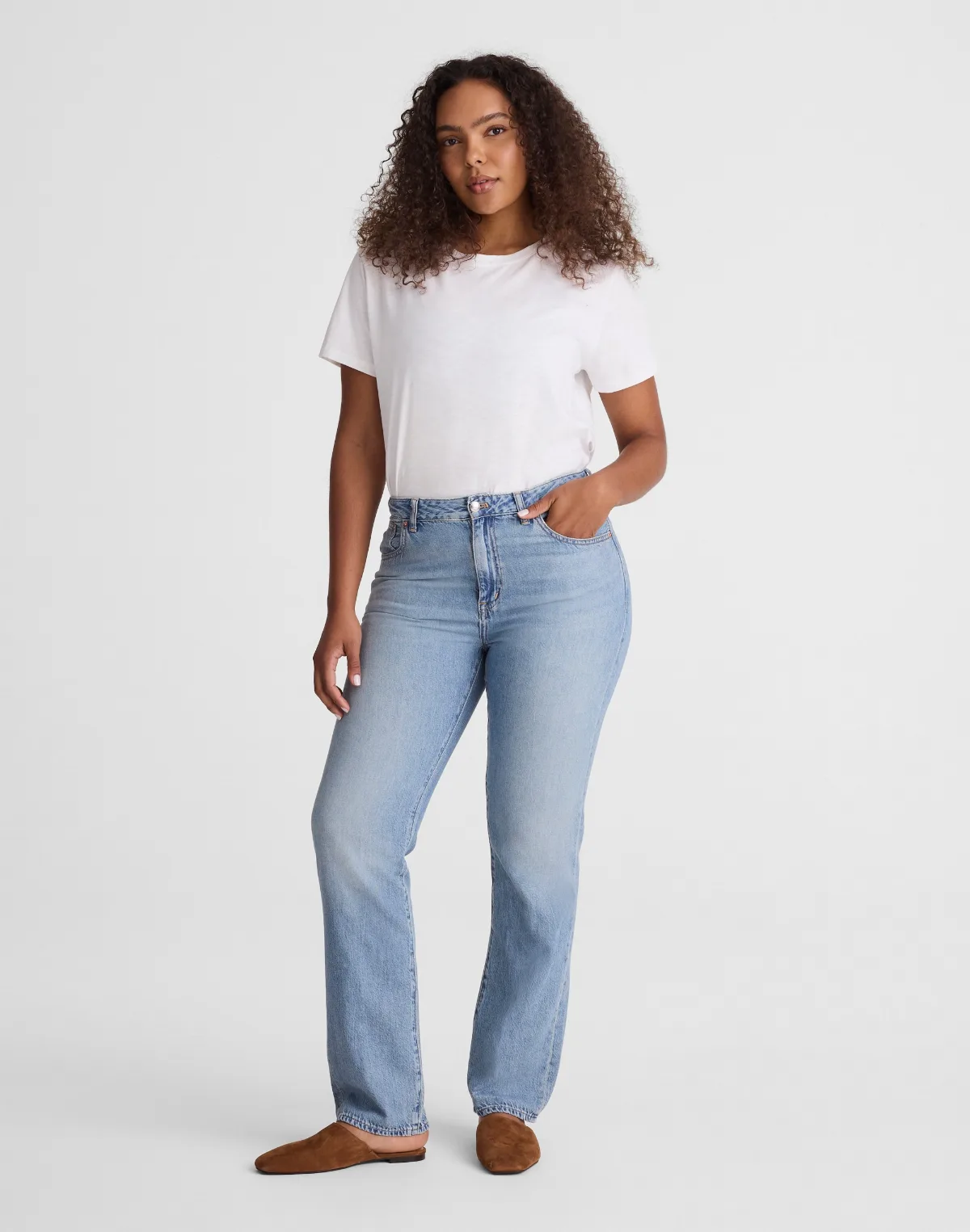 The Curvy Dean Easy Straight Jean in Airy Denim by MW