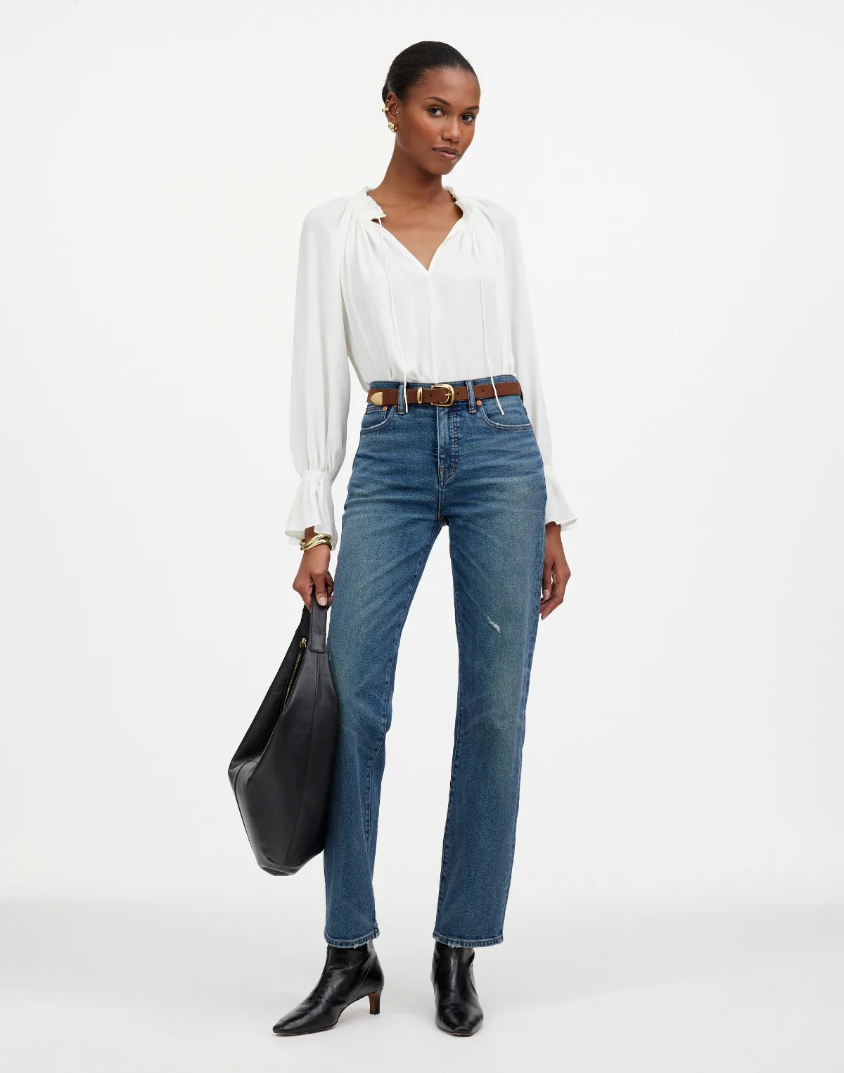 Madewell x Kaihara Denim the Rail Straight Jean in Hornbook Wash