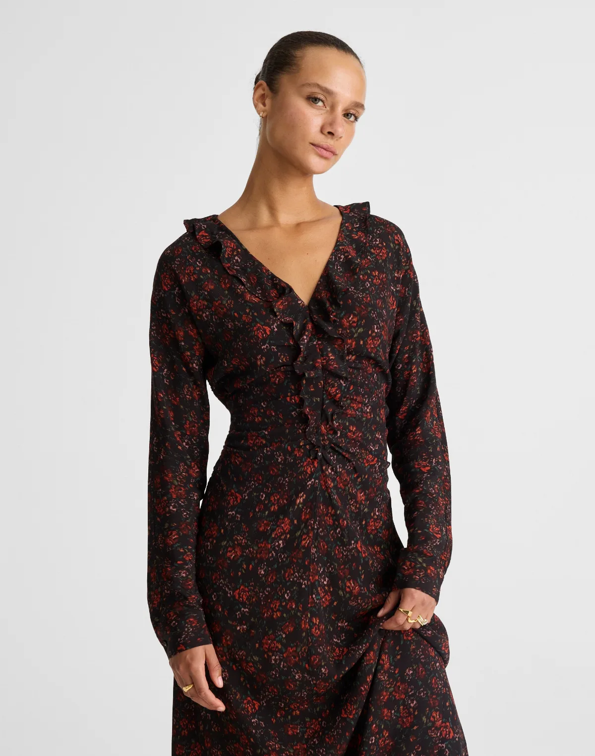 Ruffled Midi Dress by MW