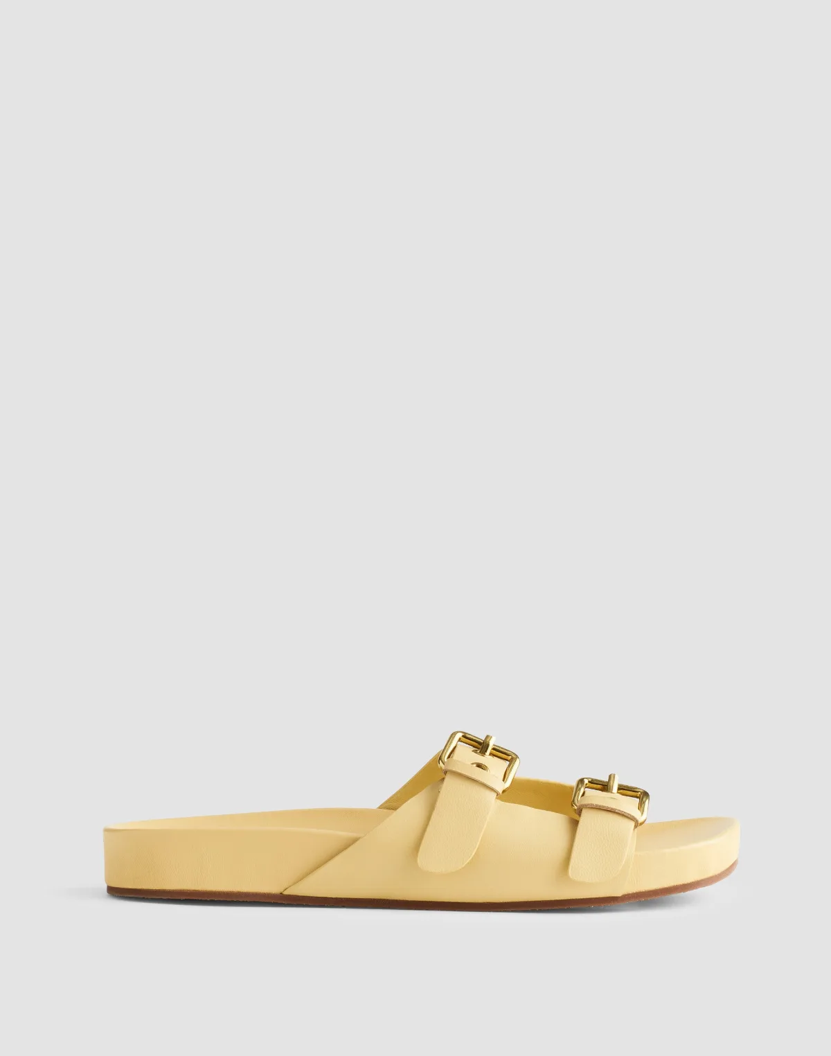 The Cambrea Double-Buckle Sandal in Leather