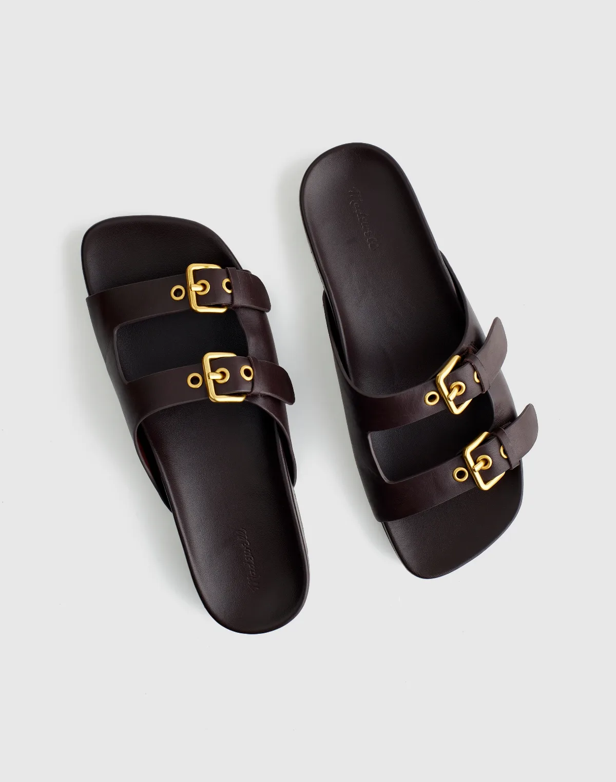 The Cambrea Double-Buckle Sandal in Leather