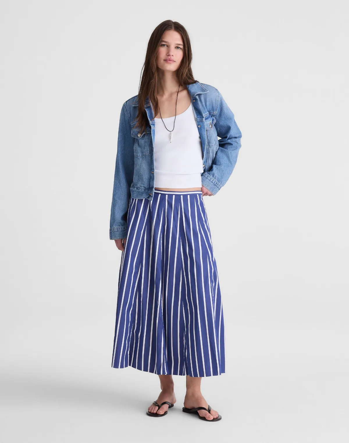 A-Line Midi Skirt in Poplin by MW