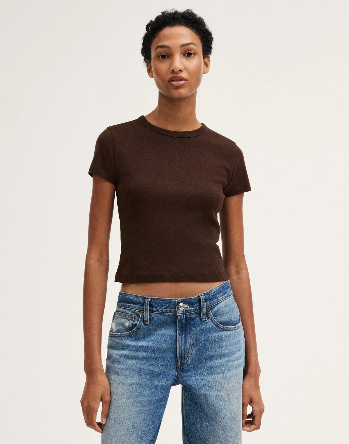 The '90s Cropped Tee in Compact Cotton