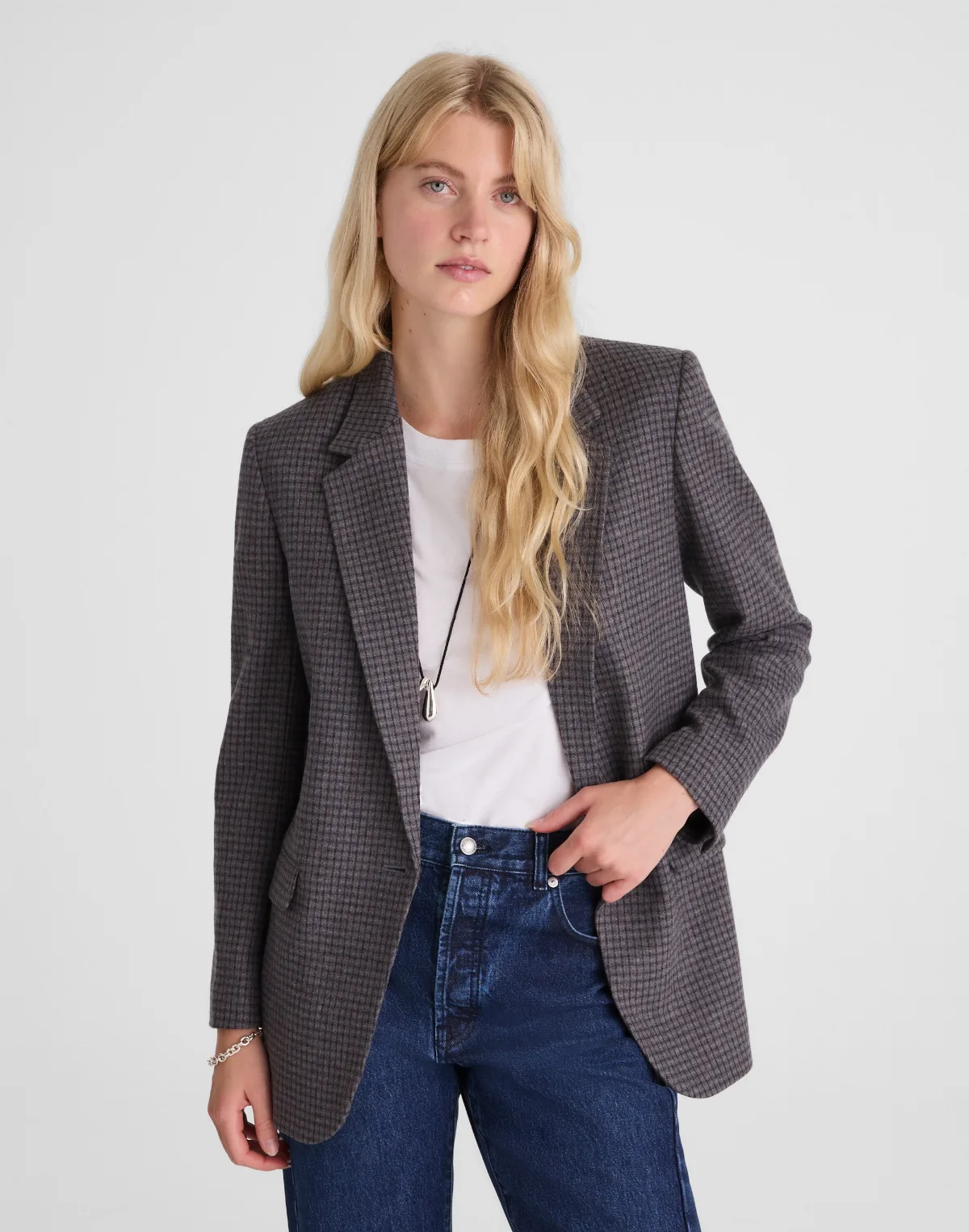 The Mercer Relaxed Blazer in Check by MW