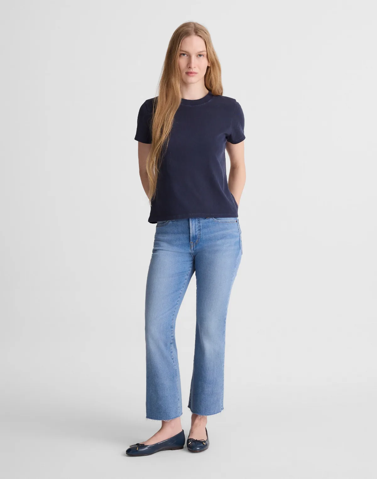 The Short Flare Crop Jean in Super Stretch Denim by MW