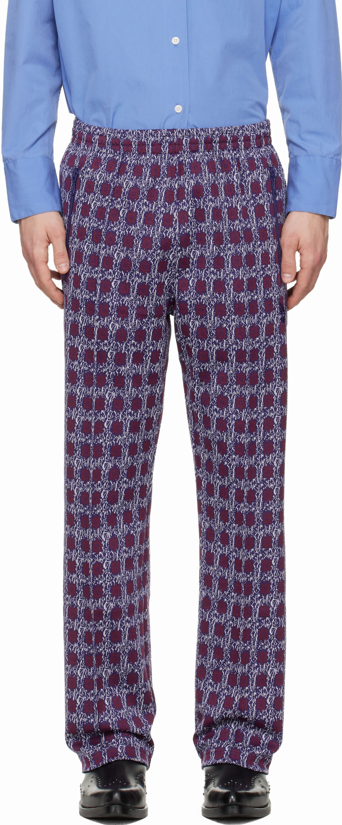Purple & Burgundy Flower Track Pants