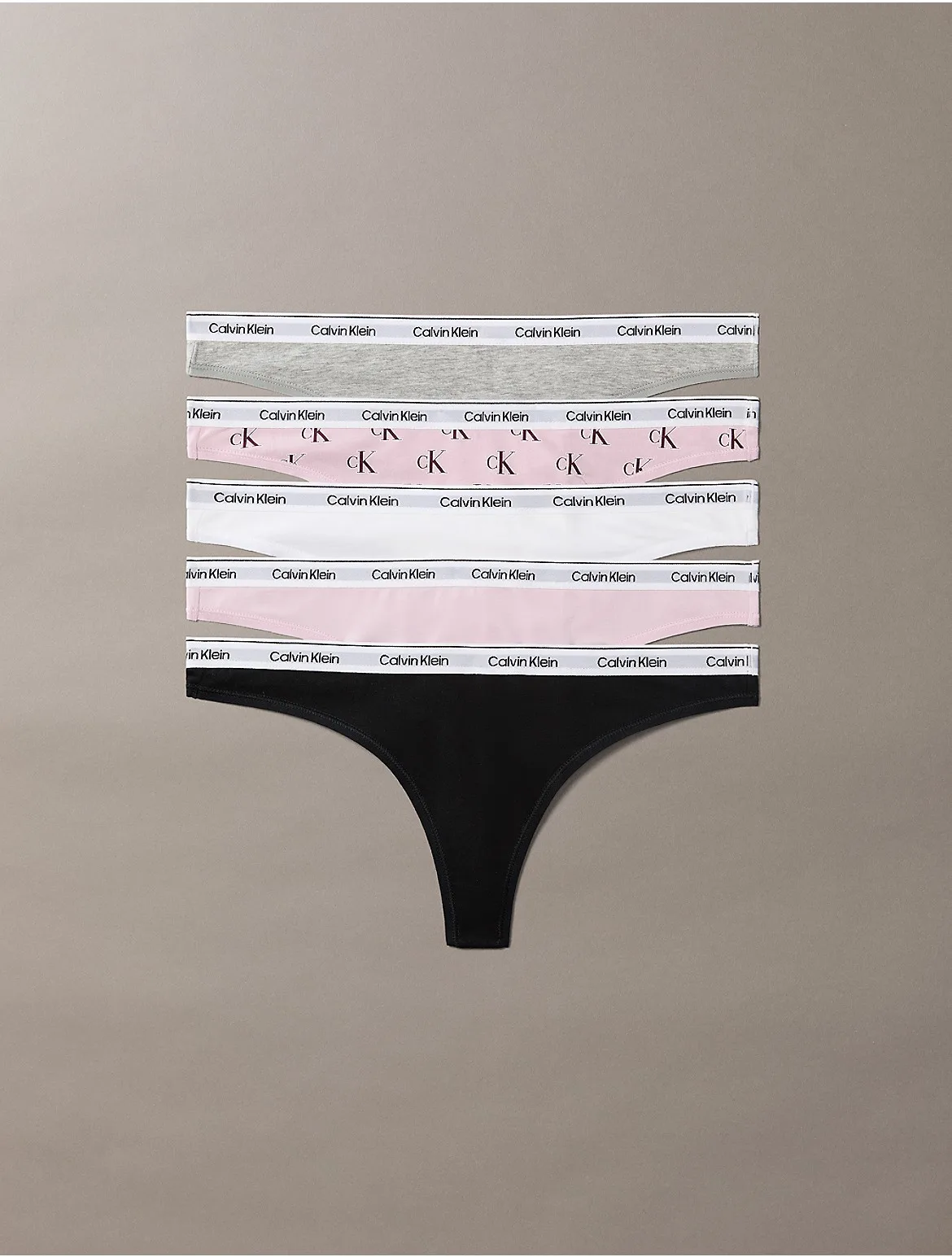 Icon Logo 5-Pack Thong by Calvin Klein