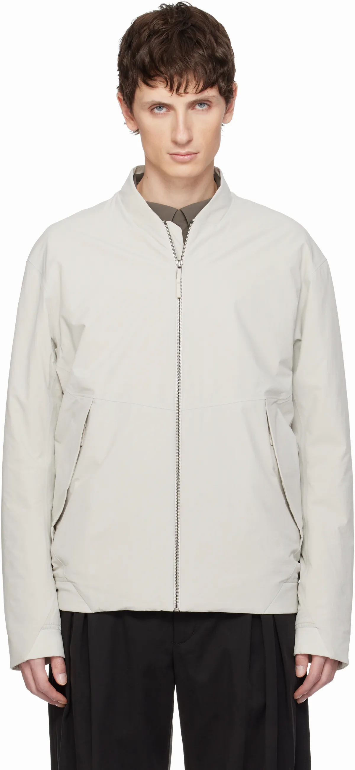 Gray Diode Insulated Bomber Jacket