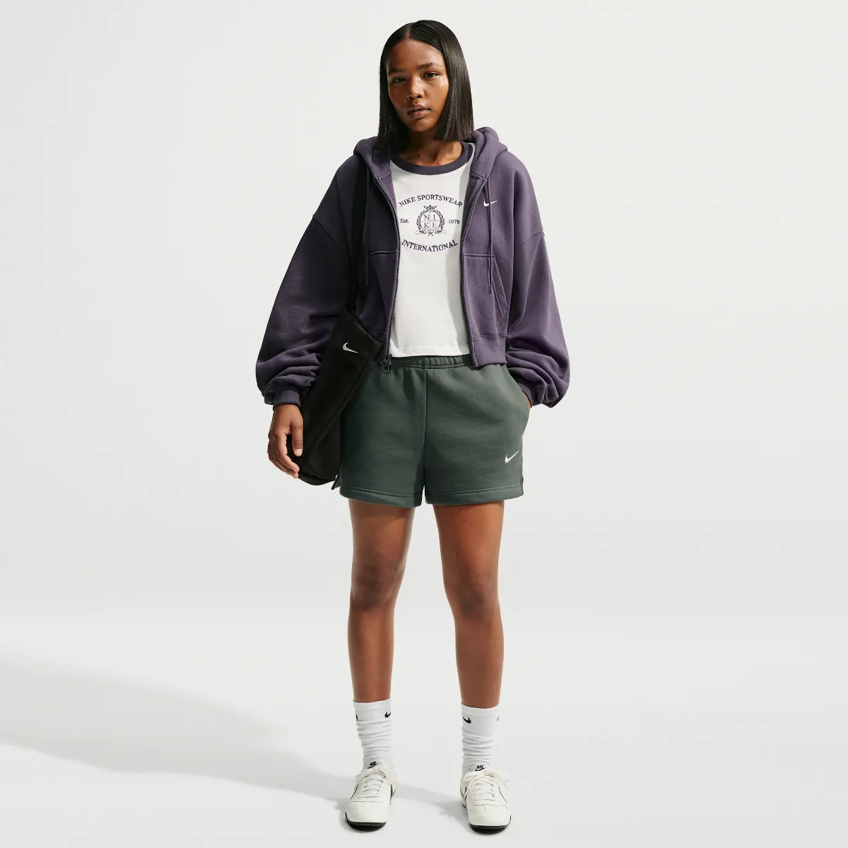 Studio Fleece Weight Mid-Rise Shorts by Nike