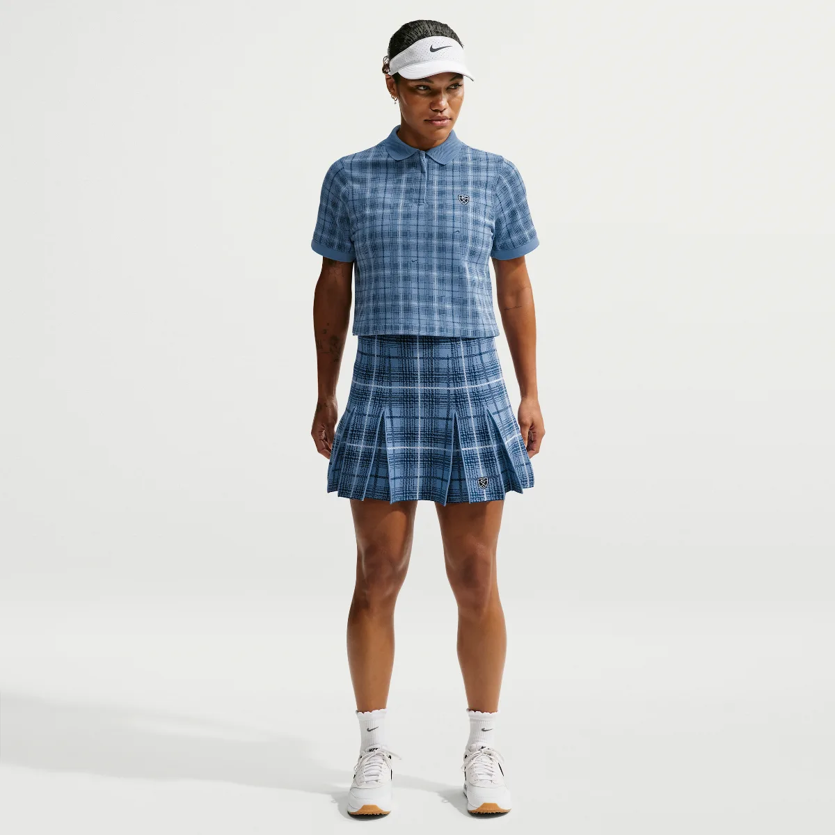 Fairway Fresh Plaid Golf Sweater Skirt by Nike