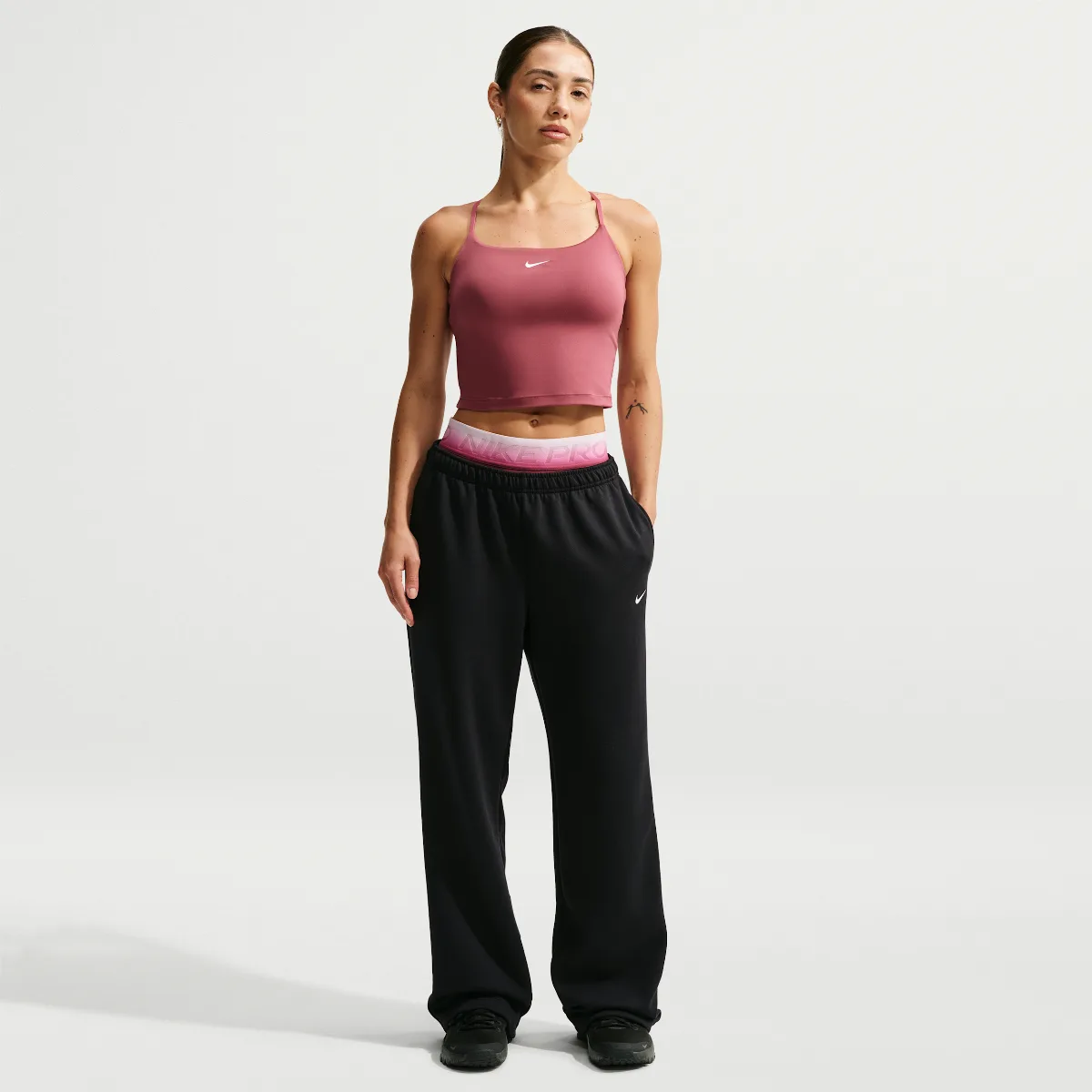 Studio Fleece Sport Dri-FIT Mid-Rise Open-Hem Pants