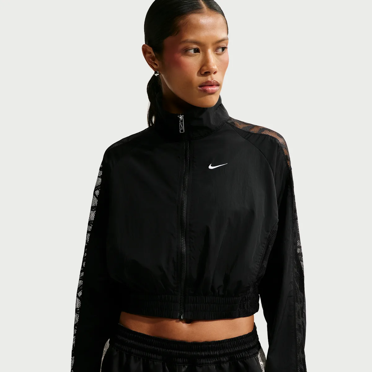 Sportswear Cropped Lace Track Jacket