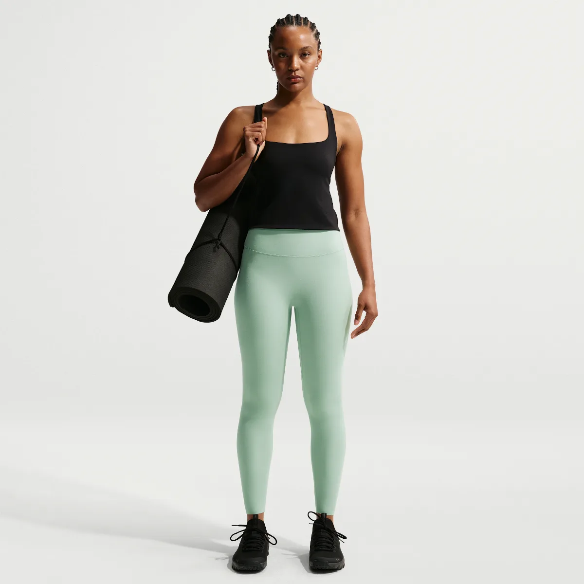 Zenvy High-Waisted 7/8 Leggings with No Front Seam by Nike