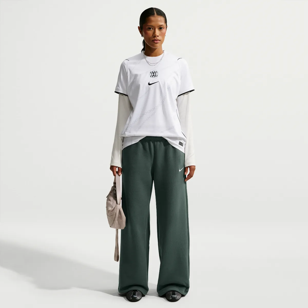 Studio Fleece Weight Mid-Rise Wide-Leg Pants by Nike
