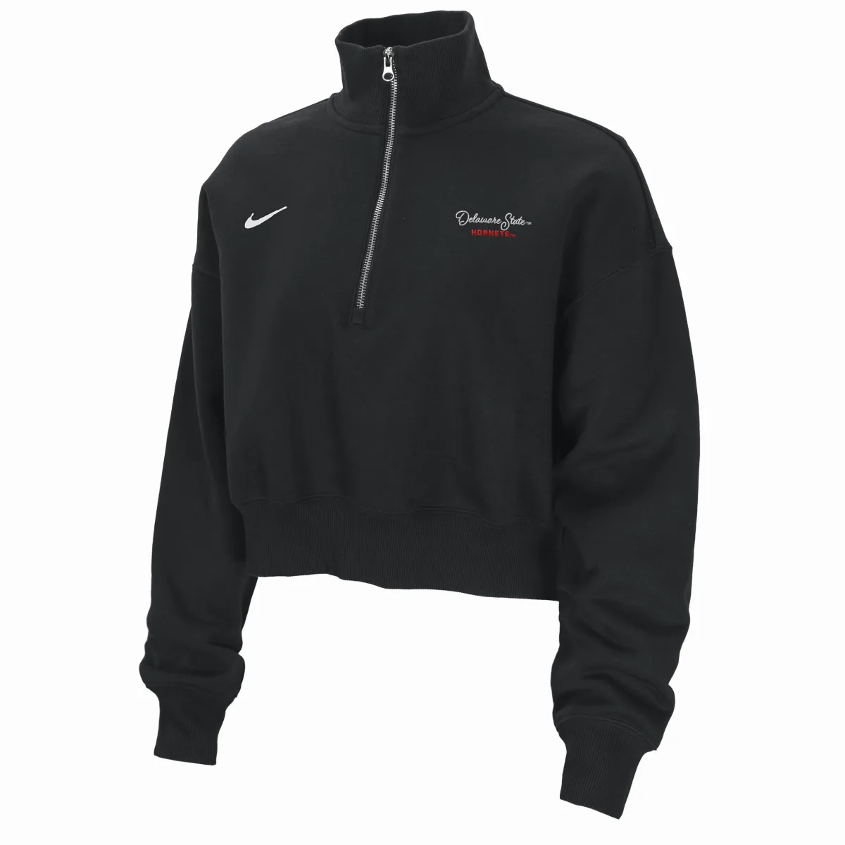 College Phoenix Fleece (delaware State University) Cropped 1/4-Zip Pullover by Nike
