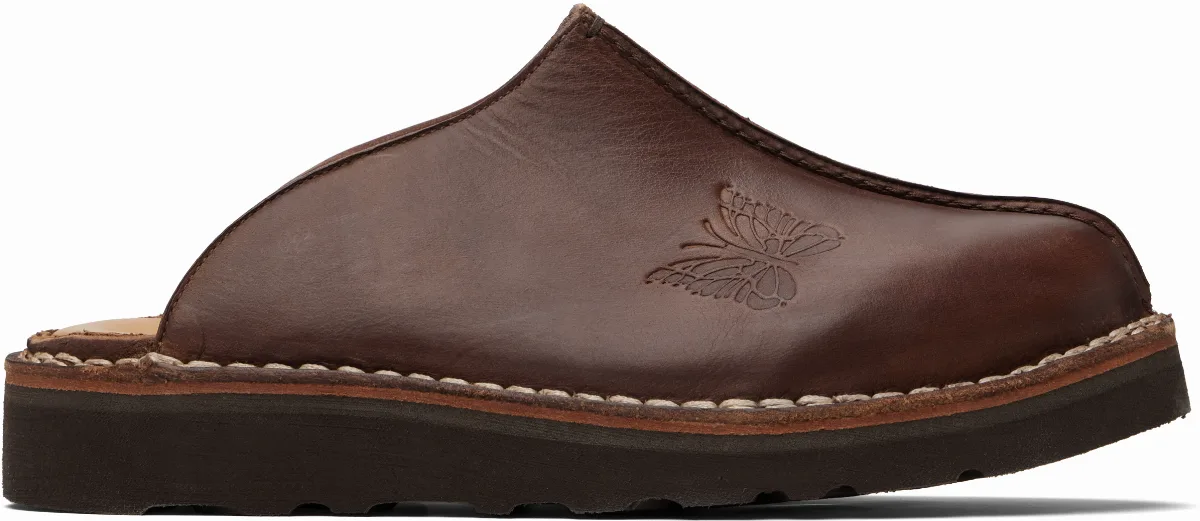 Brown Papillon Embossed Mountain Slip-In Loafers