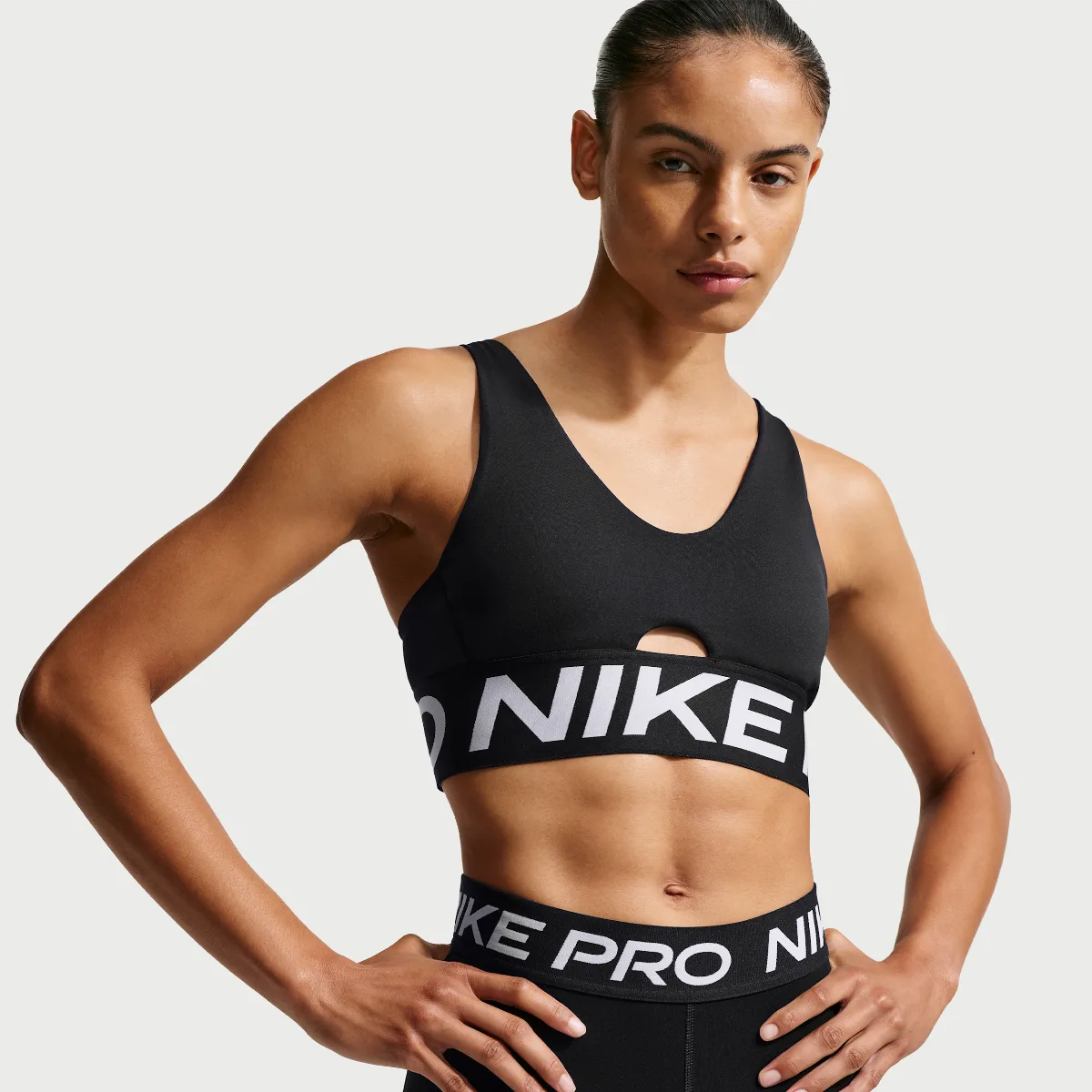 Nike Pro Indy Plunge Medium-Support Padded Sports Bra by Nike