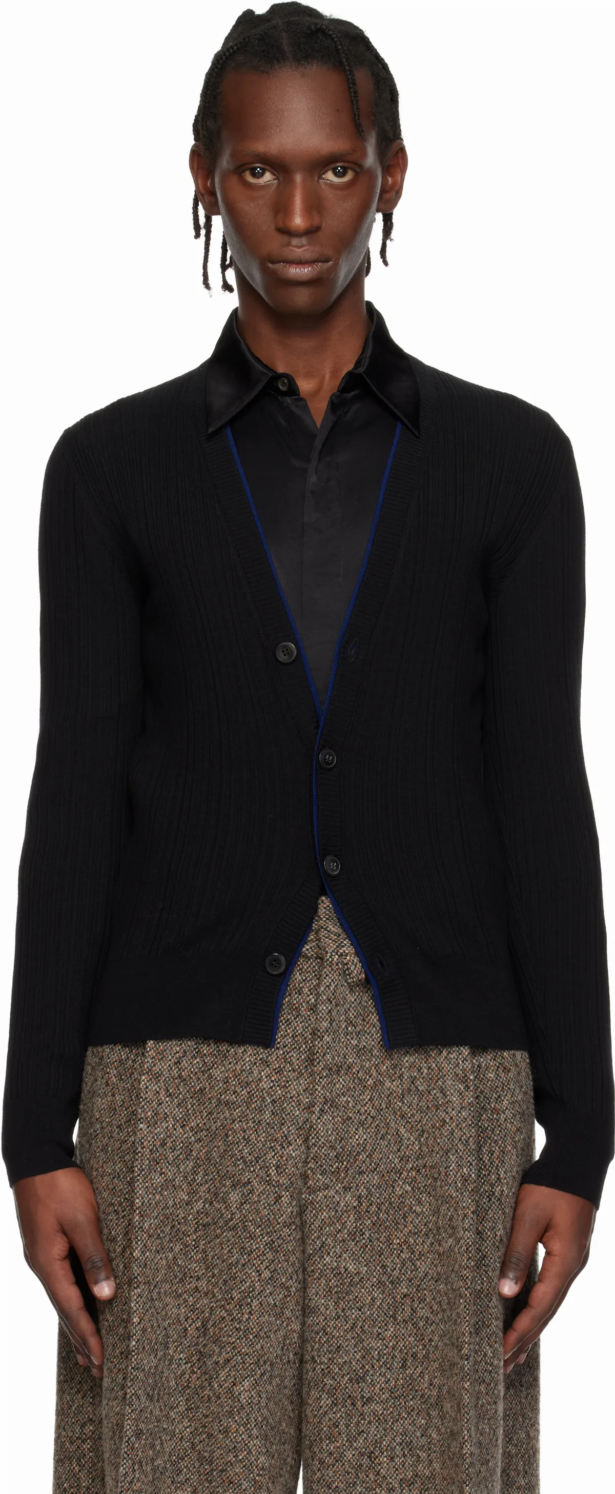 Black Wool Cardigan by Dries Van Noten