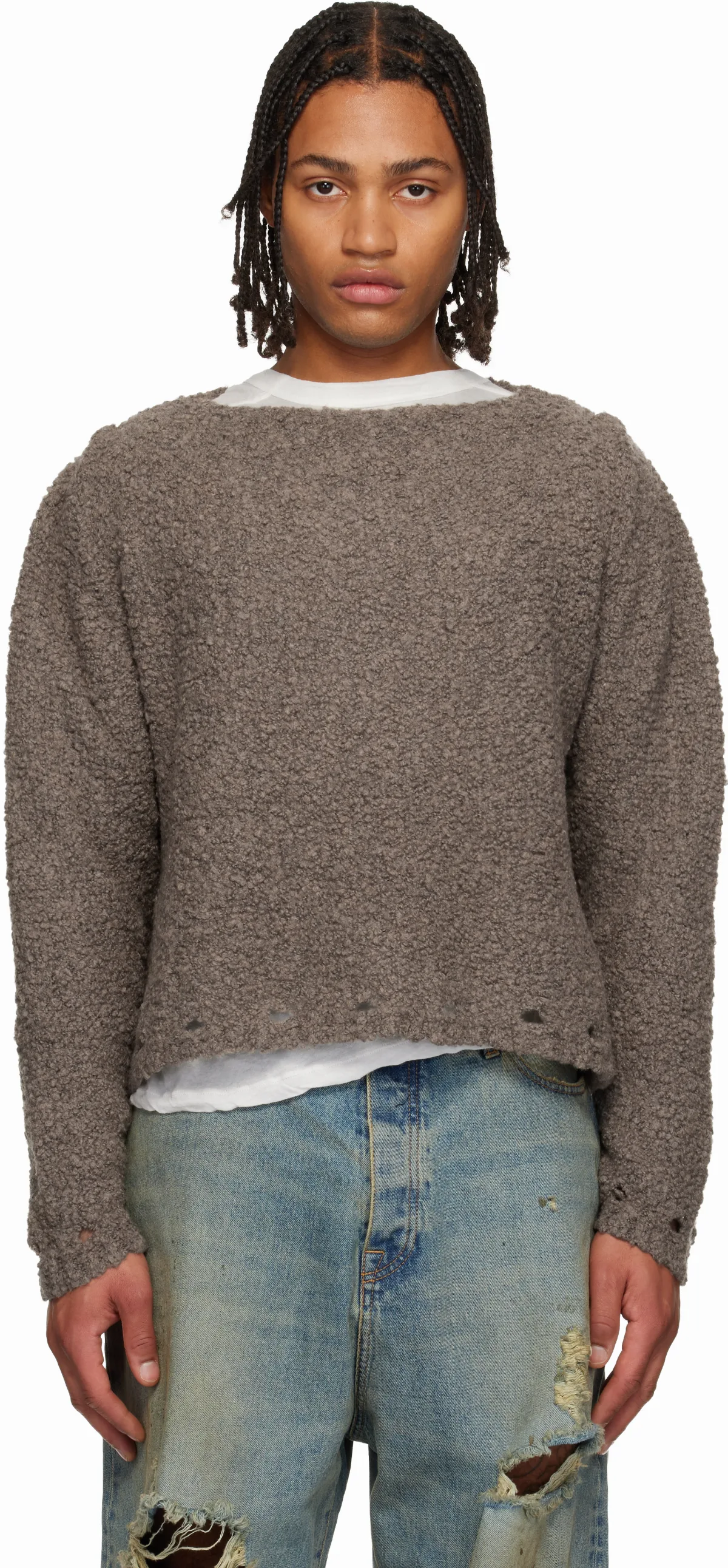 Gray Baby Sweater by 424