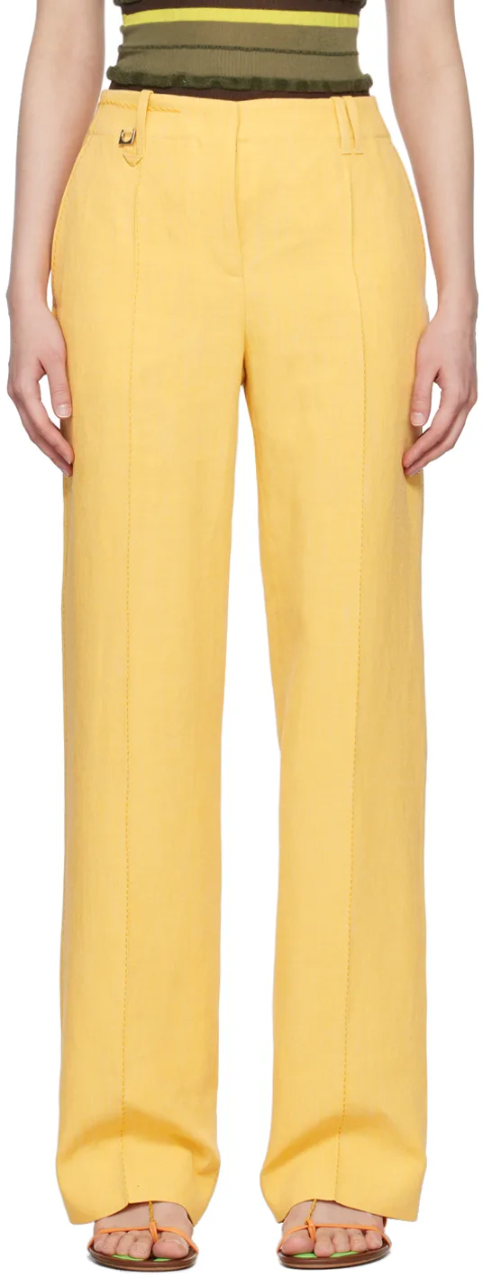 Yellow Le Raphia'Le Pantalon Cordao' Trousers
