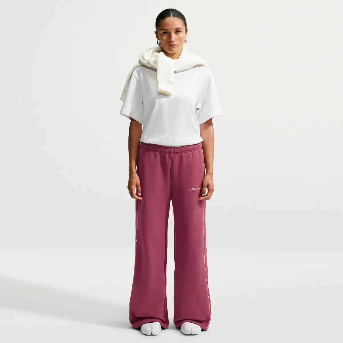 Studio Fleece Medium Weight Graphic Pack Mid-Rise Wide-Leg Pants by Nike