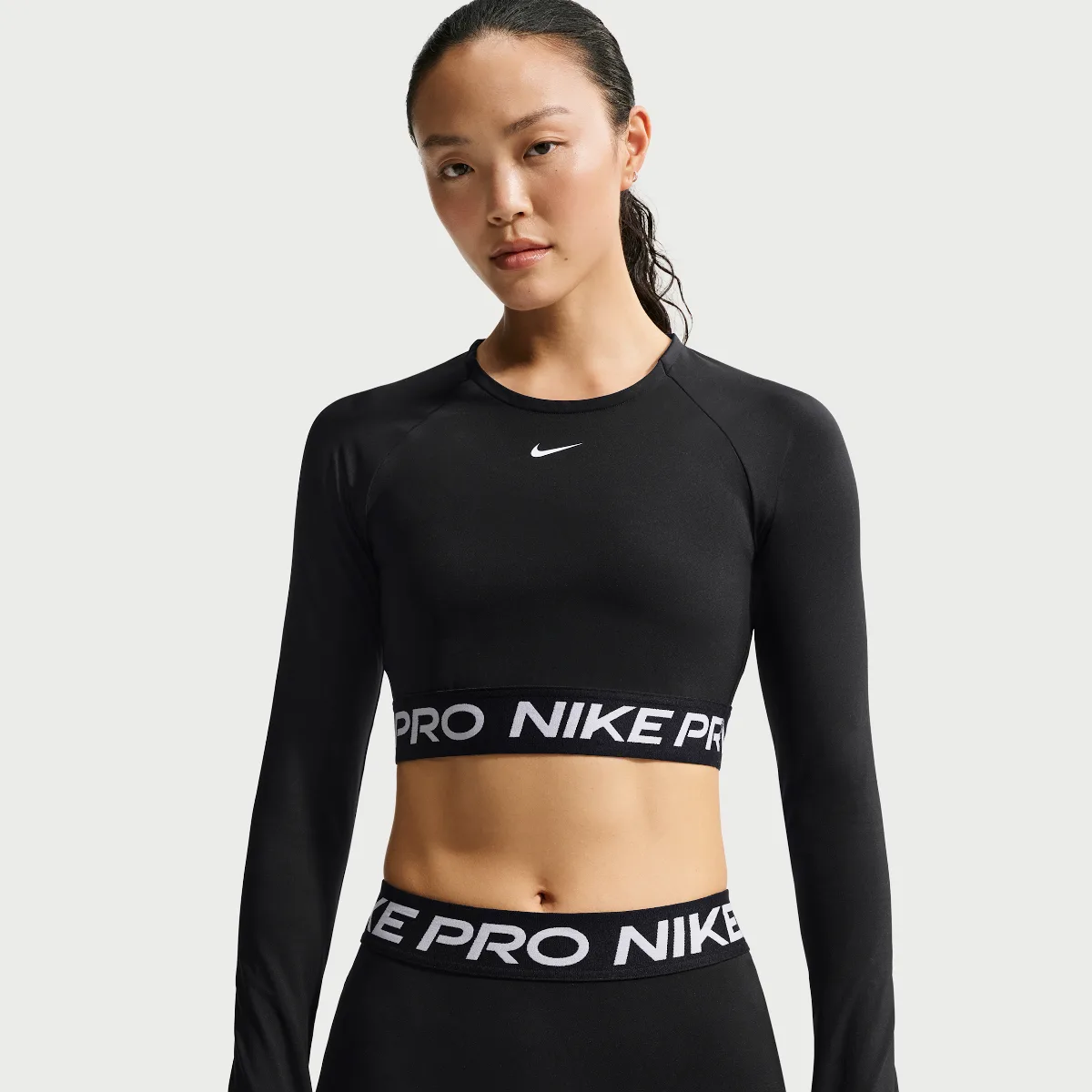 Nike Pro Dri-FIT Cropped Long-Sleeve Top