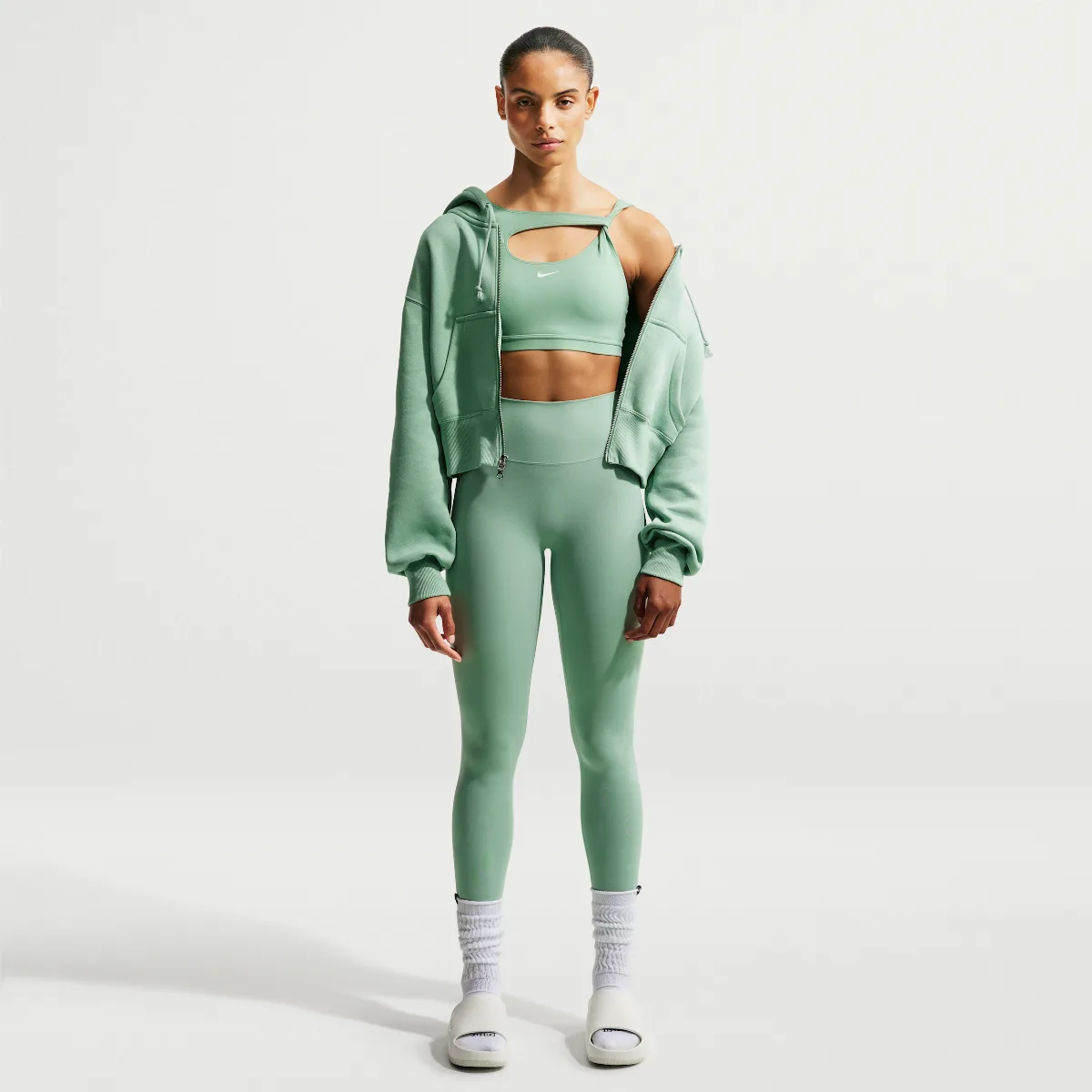 Zenvy High-Waisted Full-Length Leggings with No Front Seam by Nike