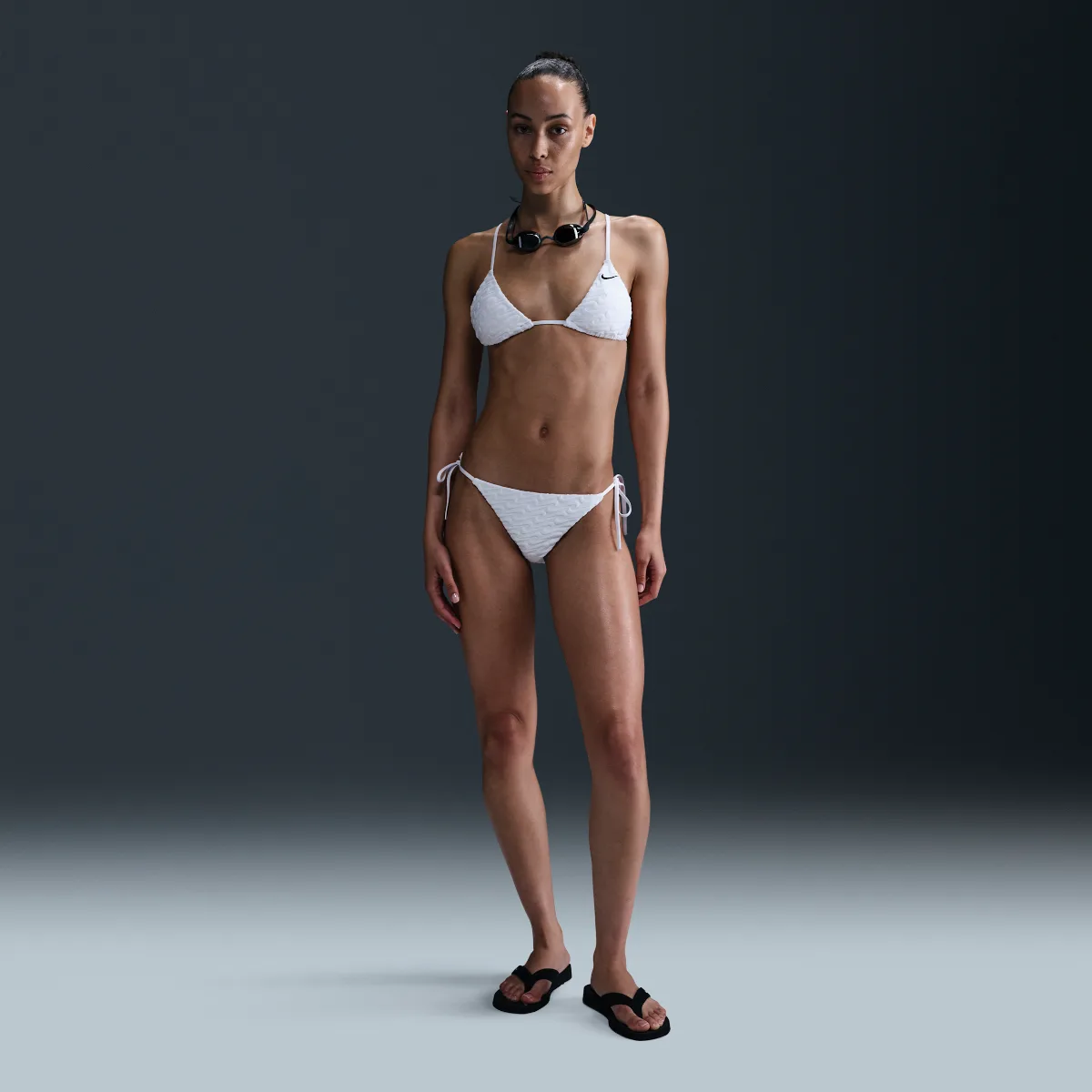Swim Terry Texture Tie String Bikini Bottom by Nike