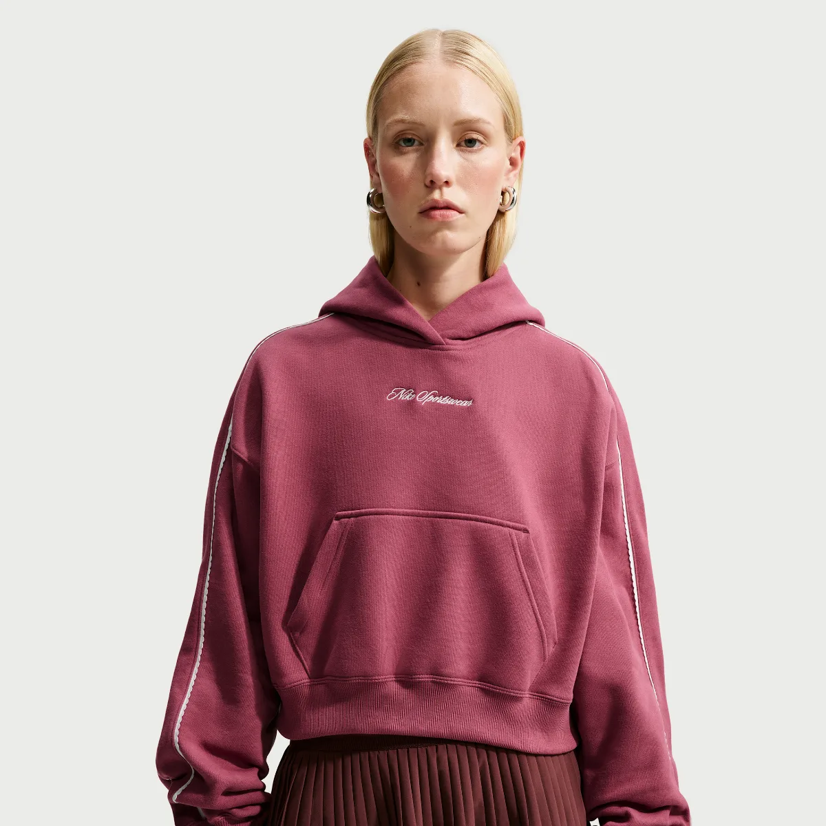 Studio Fleece Medium Weight "Graphic Pack" Cropped Pullover Hoodie by Nike