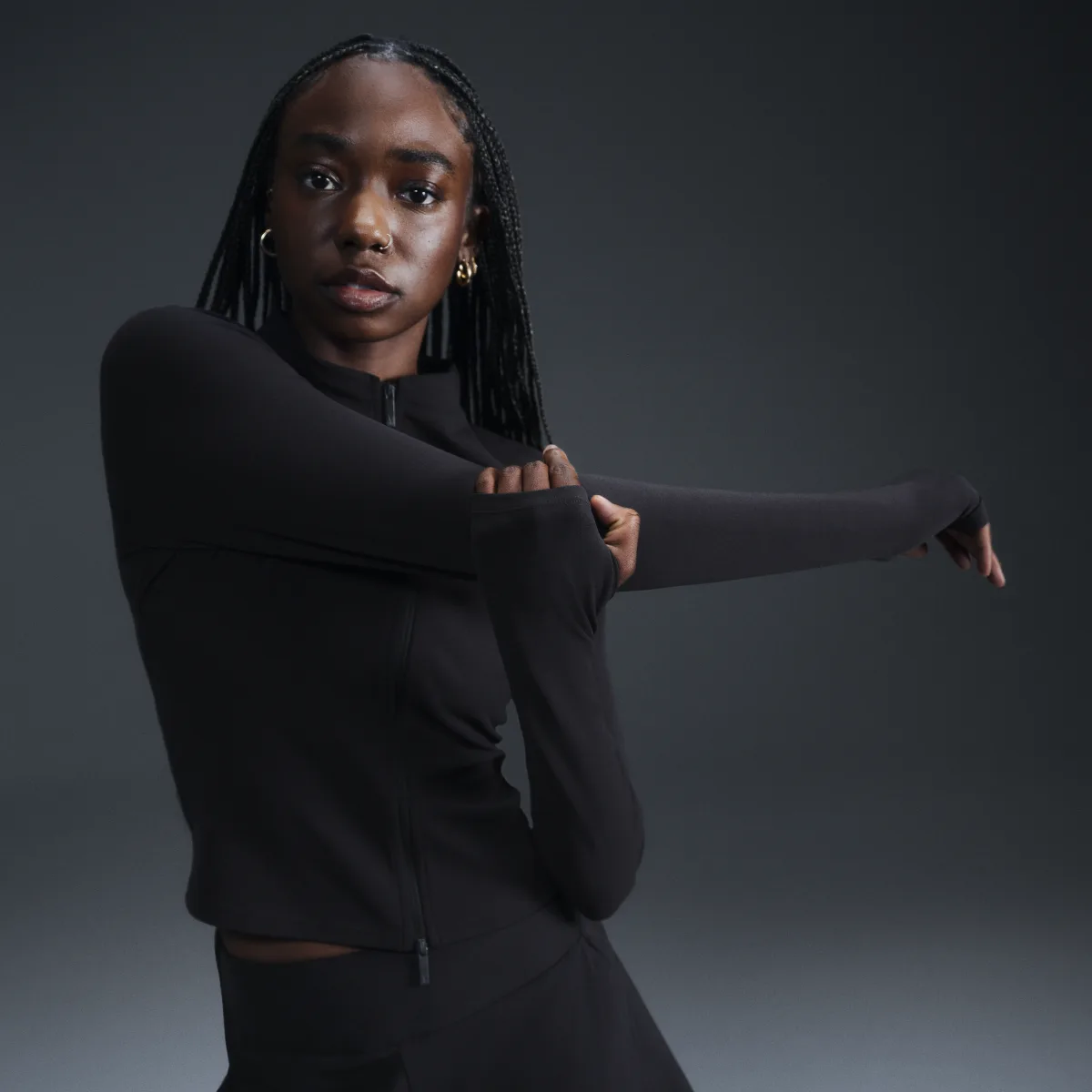 Zenvy Dri-FIT Full-Zip Long-Sleeve Top by Nike