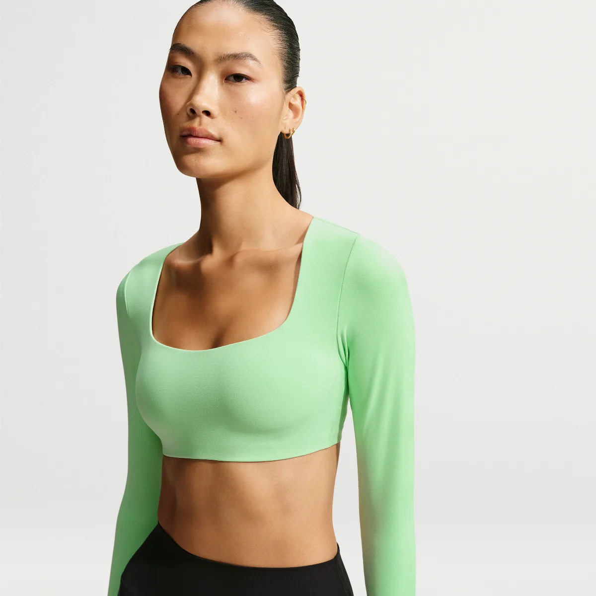 Zenvy Light-Support Padded Long-Sleeve Sports Bra by Nike