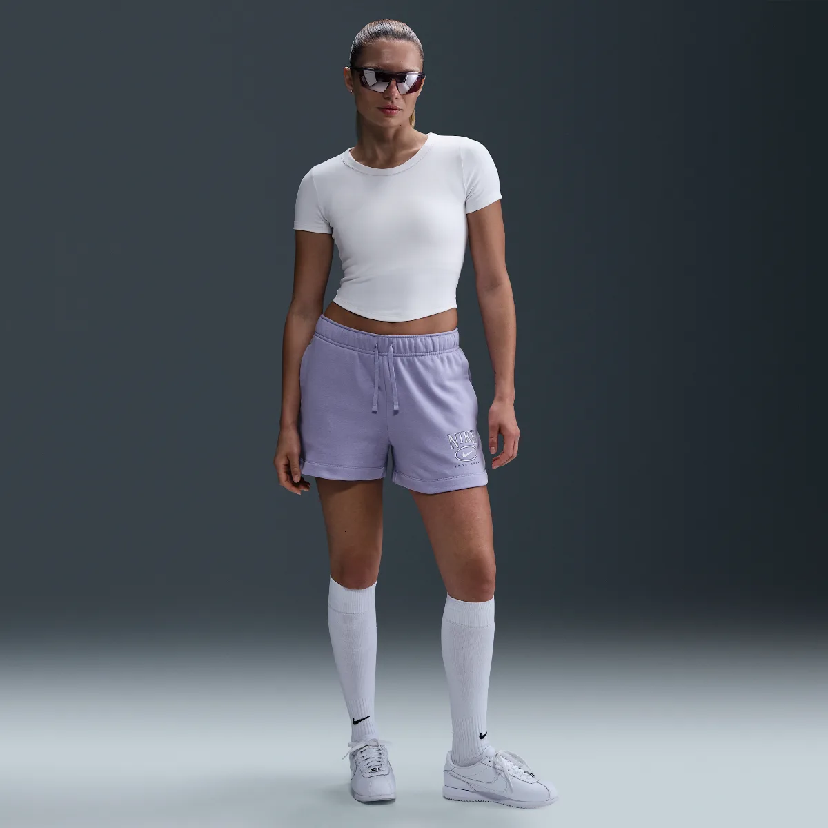 Nike Sportswear Club Fleece Mid-Rise 4" Graphic Shorts by Nike