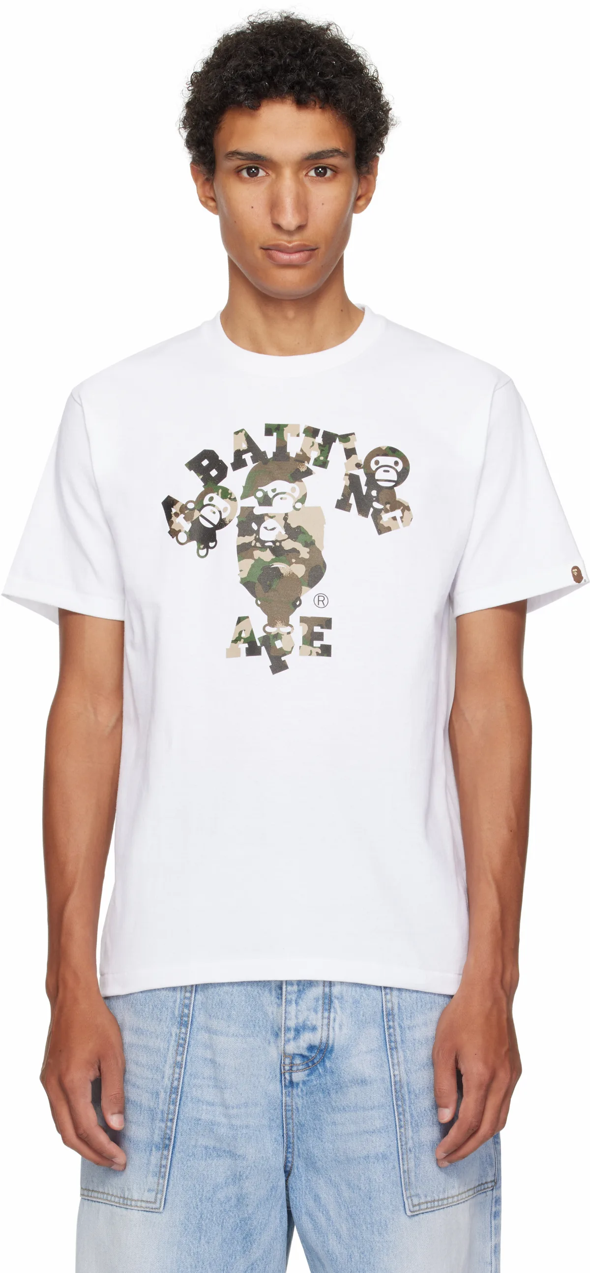 White Map Camo College Milo T-shirt