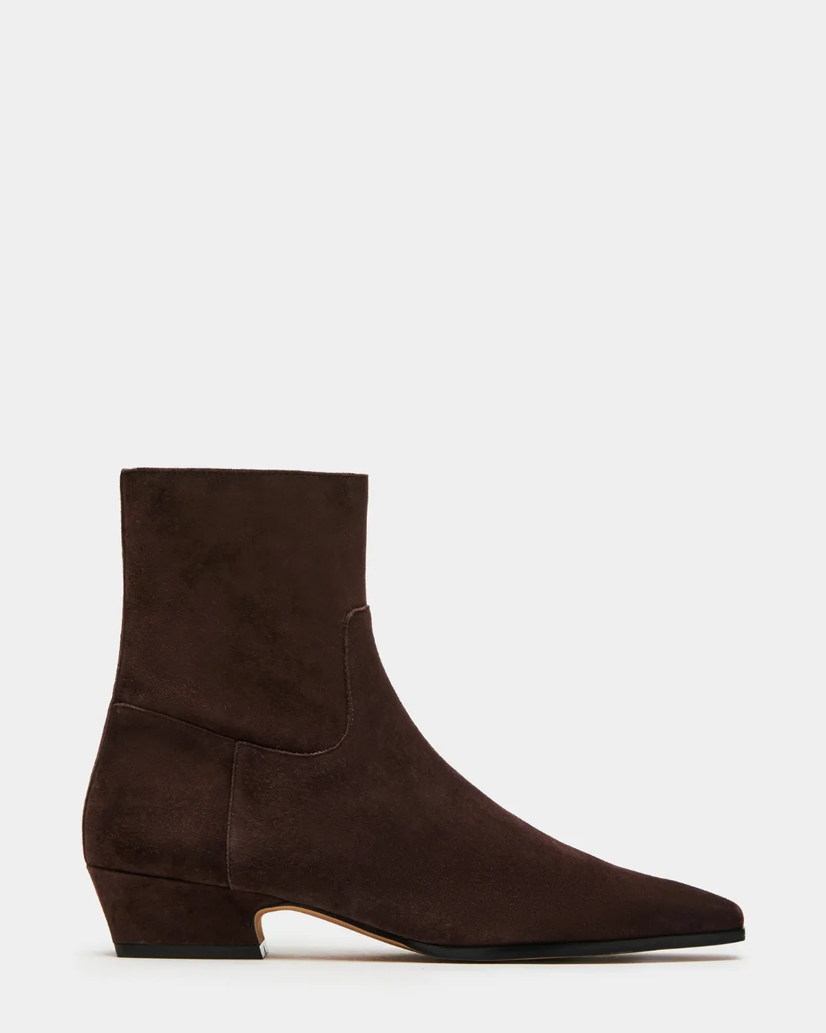 Dusty Ankle Booties - Chocolate Brown Suede by Steve Madden