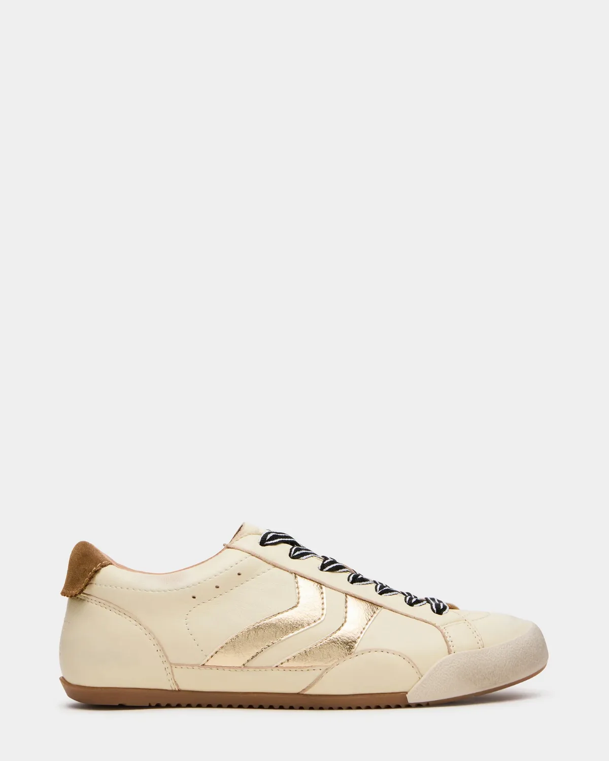 Seymour Off/White Leather Lace-Up Sneakers by Steve Madden