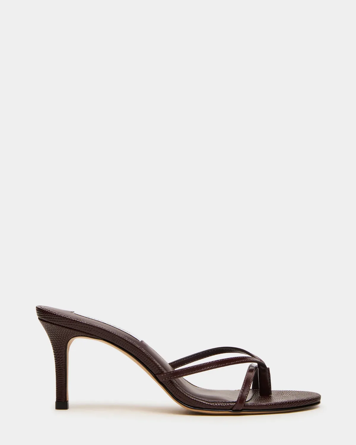 Clari Dark Cherry Leather Thong Heels by Steve Madden