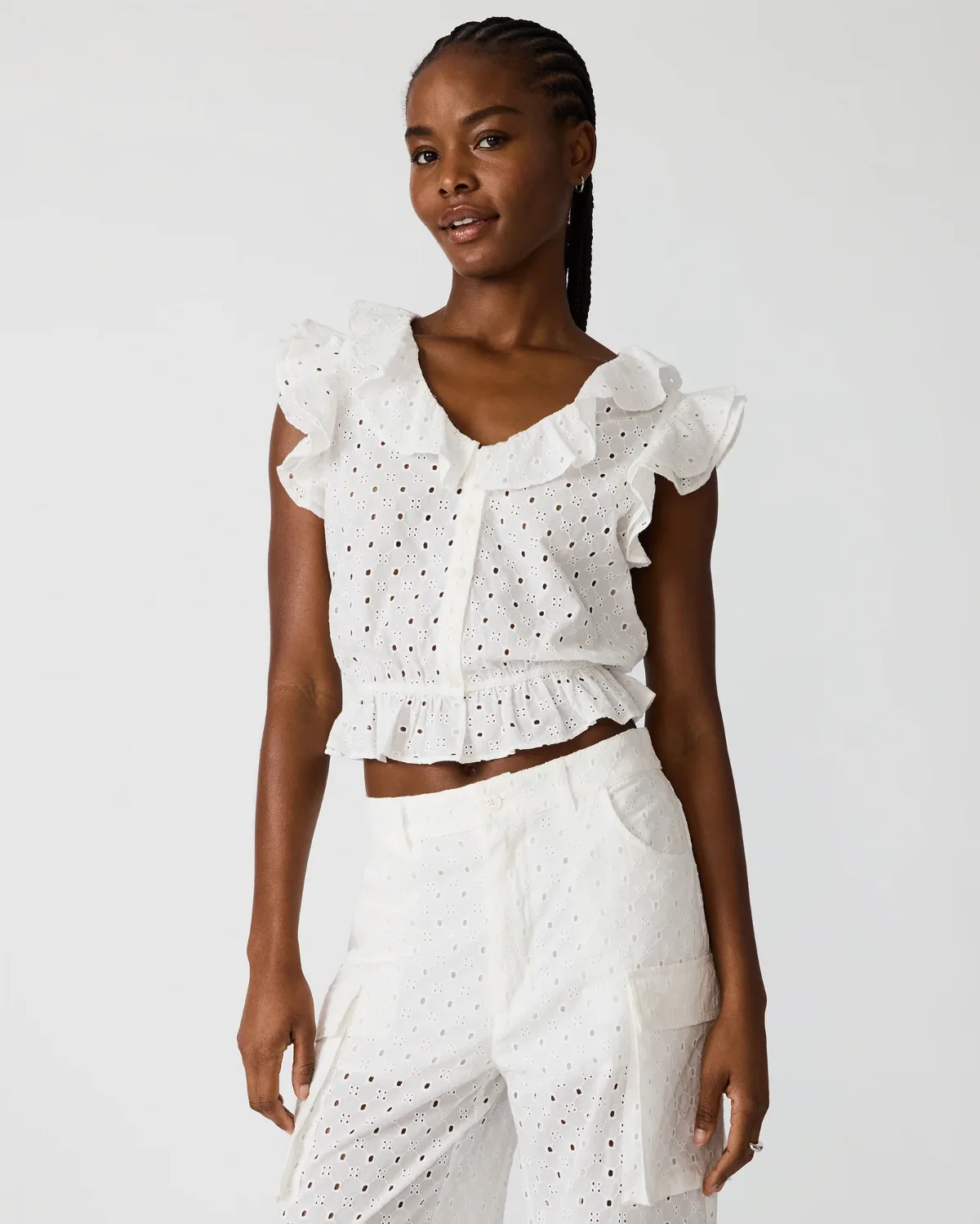 Mayra Top Sleeveless Button Up Tops - Cotton