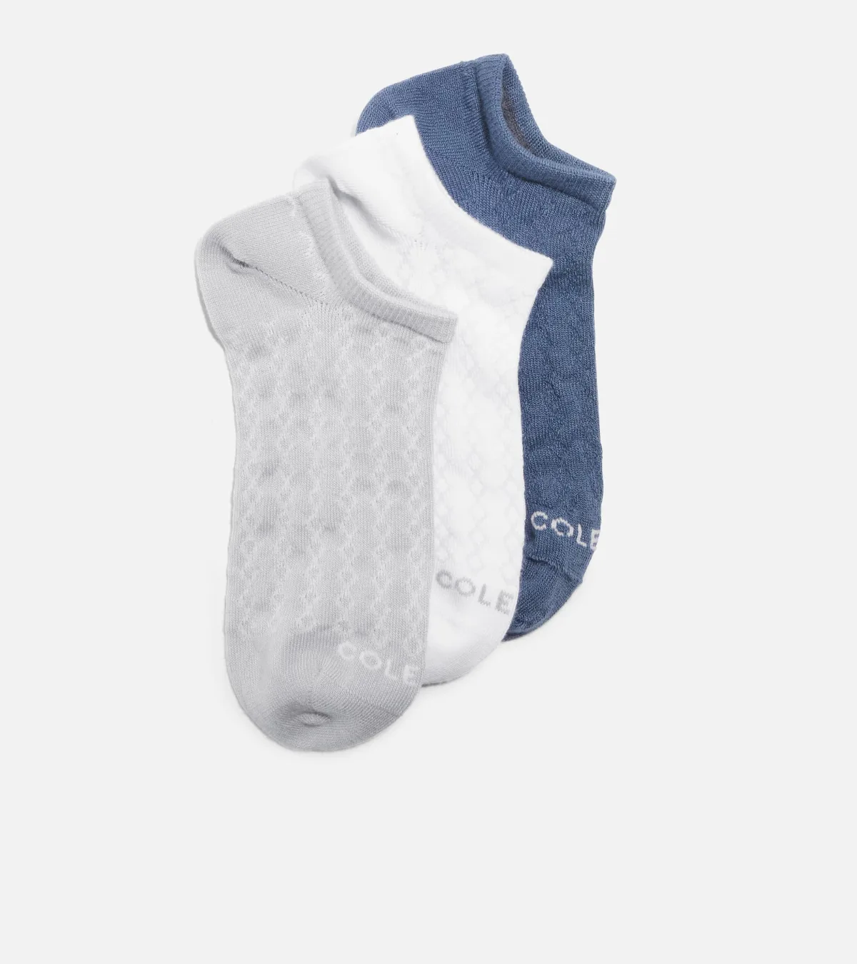 3-Pair Diamond Textured Super Soft Low Cut Socks by Cole Haan