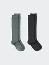 Ribbed High Socks 2 Pair by UNIQLO