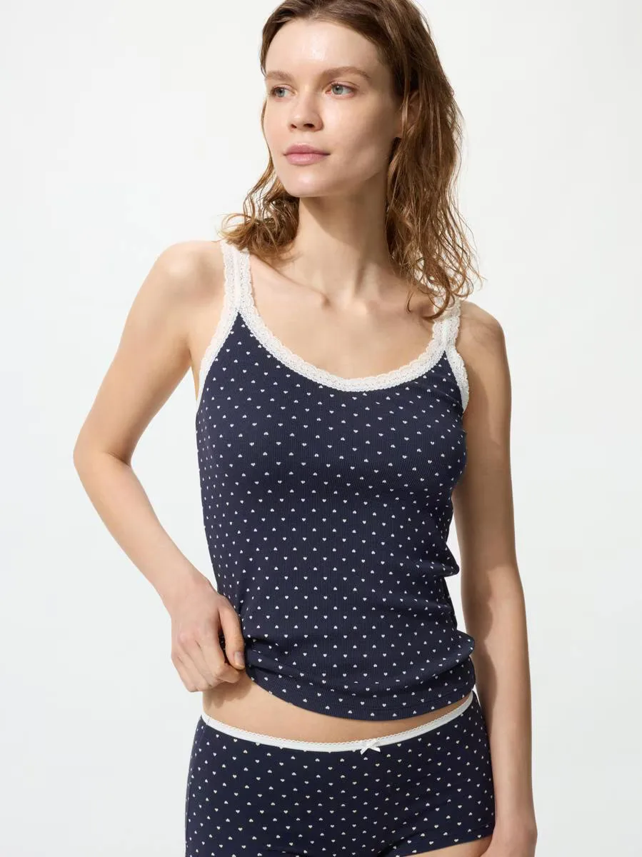 Ribbed Lace V-Neck Camisole by UNIQLO