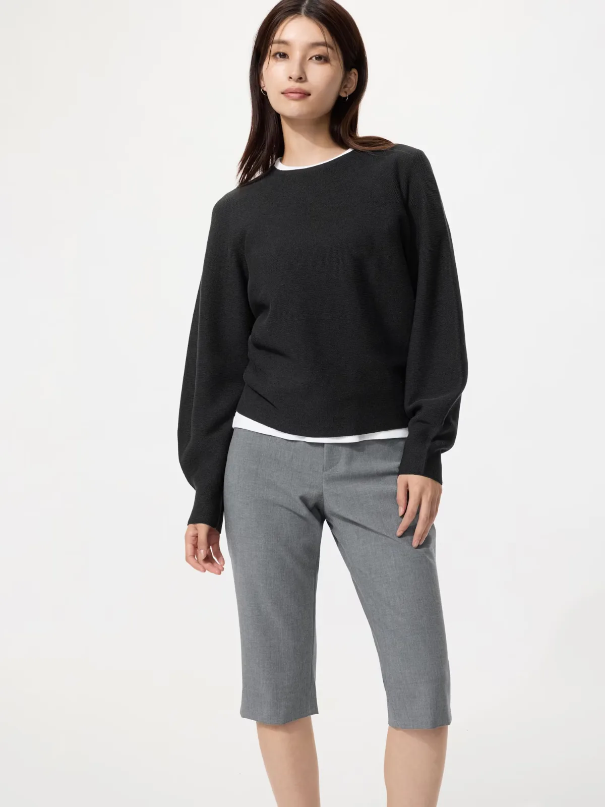 3D Knit Cotton Volume Sleeve Sweater by UNIQLO
