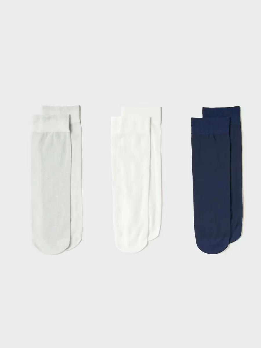 Regular Socks 3 Pairs Crew Sheer Glitter by UNIQLO