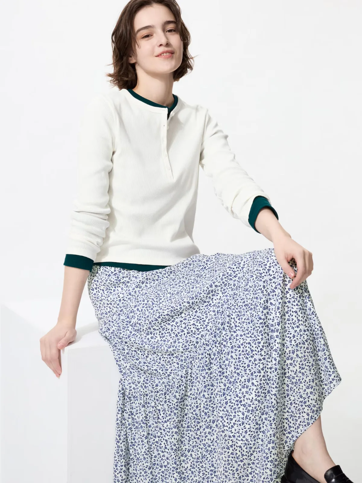 Tiered Maxi Skirt Printed by UNIQLO