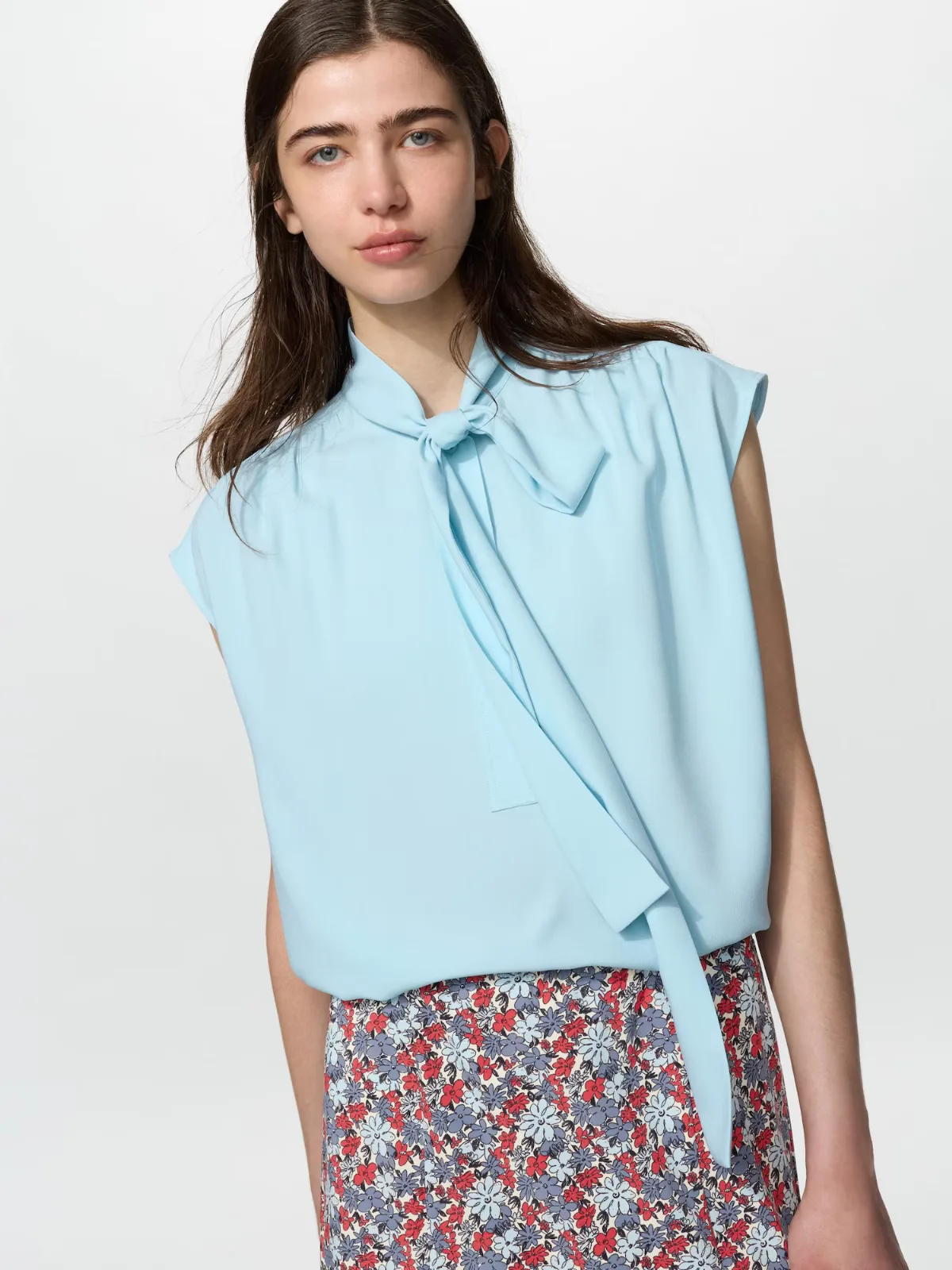 Bow Tie Sleeveless Blouse by UNIQLO