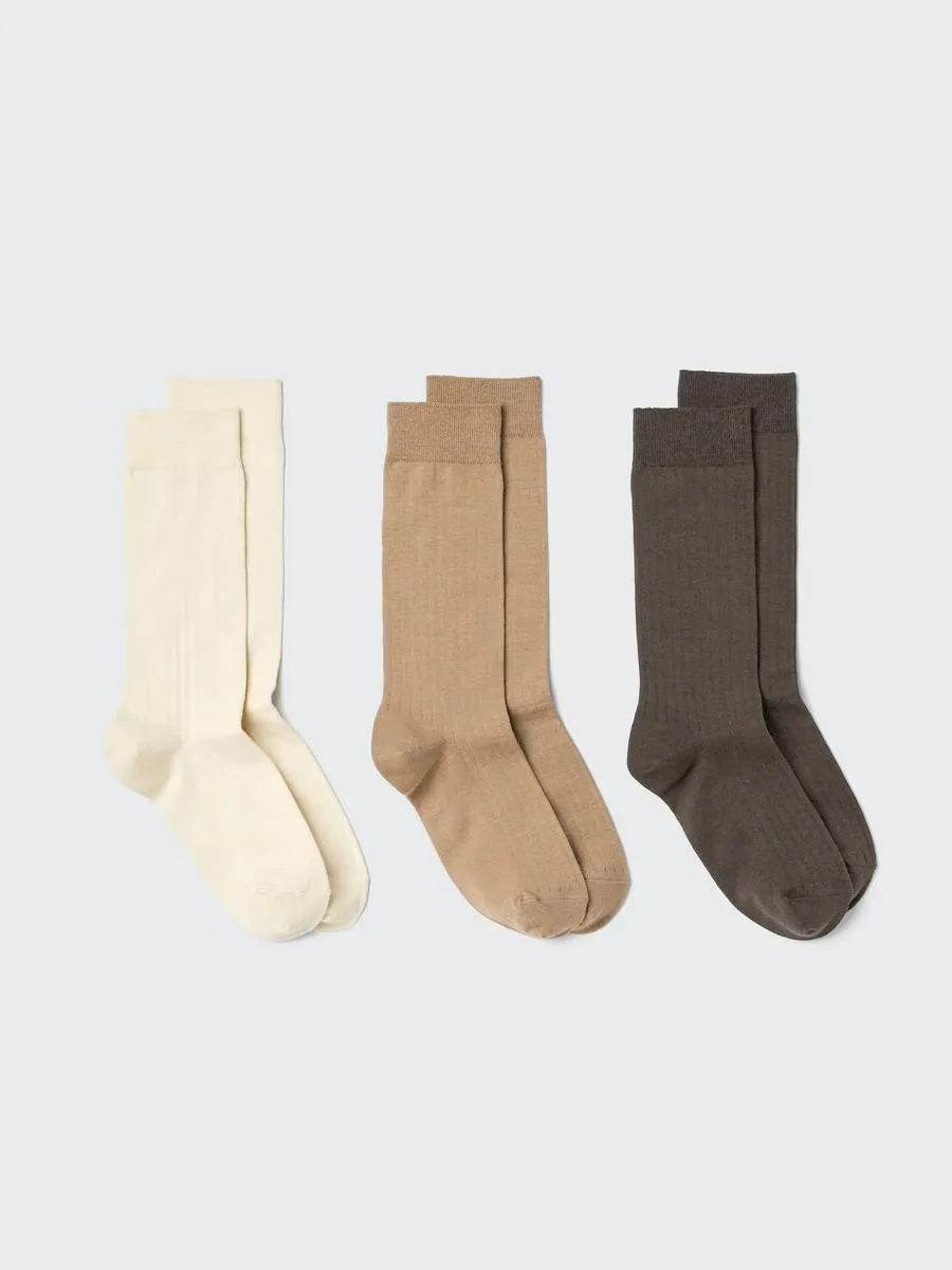 Wide Ribbed Socks 3 Pairs with Deodorizing by UNIQLO