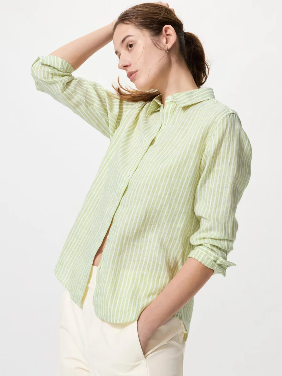 Premium Linen Shirt Striped by UNIQLO